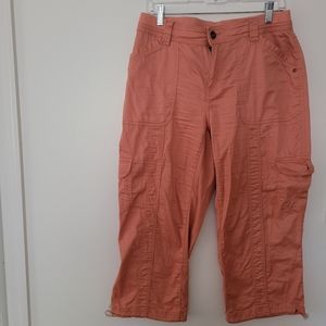 STYLE & CO LIGHT PINK CURVI-FIT CARGO WOMEN CAPRIS